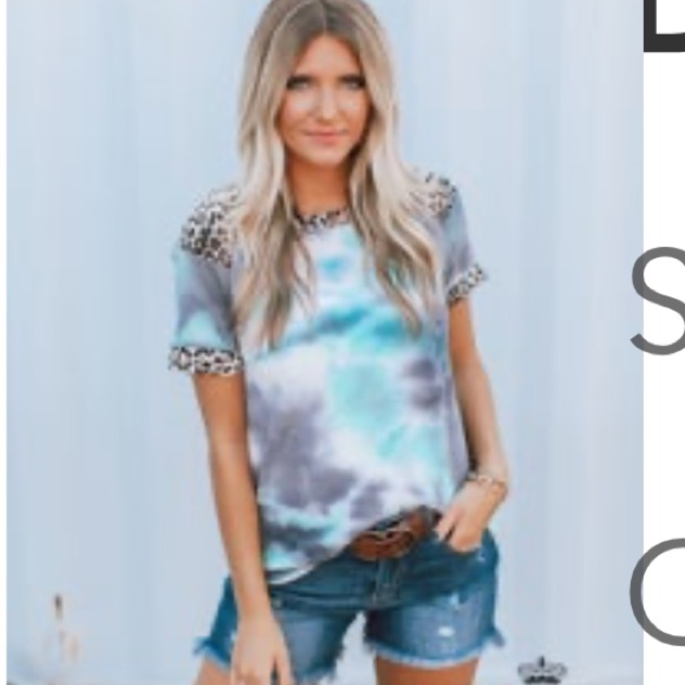 Animal Print Tie Dyed Top